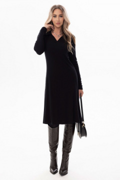 Платье с отложным воротником и V-образным вырезом Golden Valley 4967 черный - фото 2