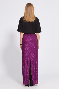 Юбка в пол с пайетками и средним шлицом EOLA 2519 фуксия - фото 2