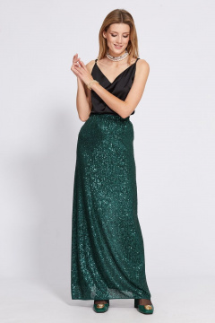 Юбка в пол с пайетками из трикотажного полотна EOLA 2519 изумруд - фото 5