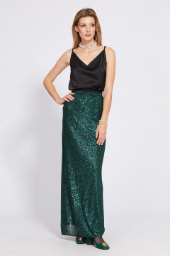 Юбка в пол с пайетками из трикотажного полотна EOLA 2519 изумруд - фото 4