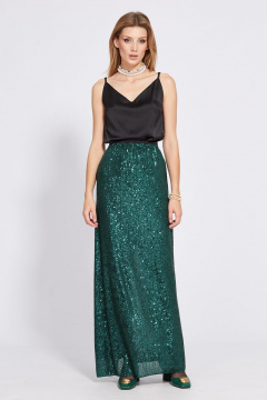Юбка в пол с пайетками из трикотажного полотна EOLA 2519 изумруд - фото 1