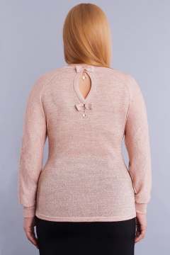 Джемпер с регланом из шерсти и трикотажа, длина 60 см, розовый Медея и К 1633 розовый - фото 2