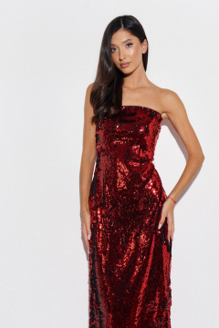 Платье из пайеток с открытыми плечами и облегающим силуэтом ANNETE A3477 - фото 5