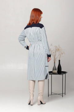 Платье прямого силуэта с асимметричными кокетками Соджи 561 голубой - фото 4