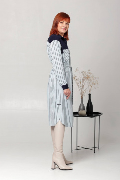 Платье прямого силуэта с асимметричными кокетками Соджи 561 голубой - фото 3