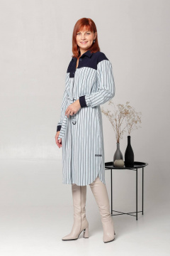 Платье прямого силуэта с асимметричными кокетками Соджи 561 голубой - фото 2