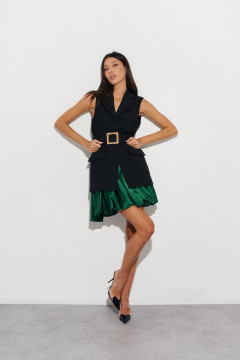 Юбка свободного кроя из изумрудного полотна 47 см ANNETE A417 - фото 5