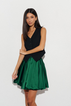 Юбка свободного кроя из изумрудного полотна 47 см ANNETE A417 - фото 1