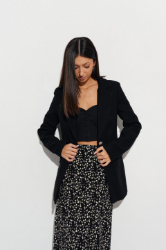 Черная юбка с контрастным принтом и подкладкой ANNETE A463 - фото 5