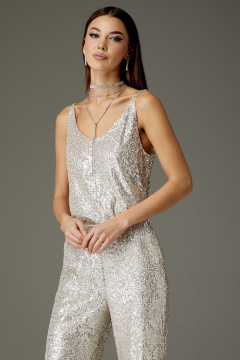 Нарядный комплект из пайеточного трикотажа: брюки и топ N.O.W. 1363 - фото 5