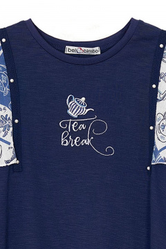 Платье на каждый день для девочки из хлопка с оборками Bell Bimbo 200071 деним - фото 4