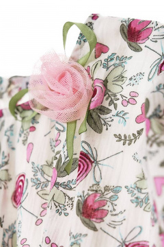 Платье трапециевидное для девочки с рукавом-крыло Bell Bimbo 201020 набивной - фото 4