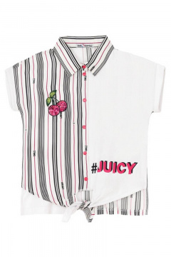 Блузка для девочки в полоску с узлом и книпперами Bell Bimbo 201050 полоска - фото 3