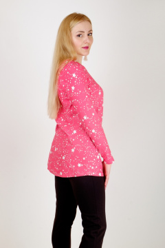 Круглогодичная туника А-образного силуэта с планкой на кнопках Mita ЖМ901 розовый - фото 3