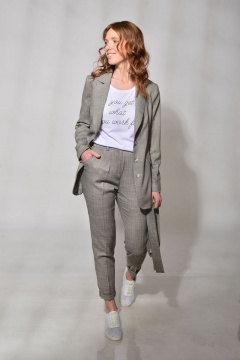 Зауженные женские брюки из текстиля с карманами Your size 2029 - фото 1