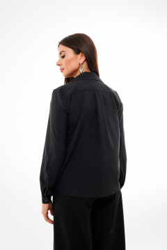 Блуза в деловом стиле из вискозы с накладными карманами Anelli 812 черный - фото 3