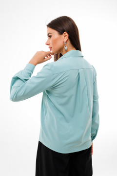 Блуза из вискозы с кокетками и застежкой на пуговицы Anelli 812 морская_волна - фото 3