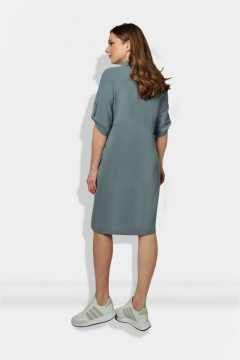 Летнее платье классического кроя с кокетками и застежкой Fortuna ШЖ 670 бирюза - фото 2
