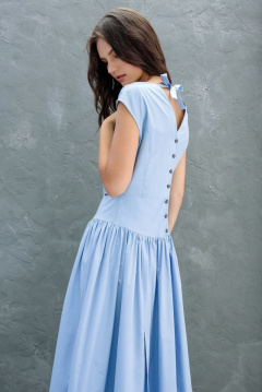 Голубое хлопковое платье на каждый день BURVIN 6082-81 - фото 2