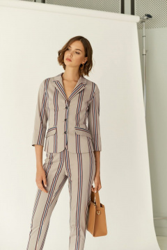 Брюки на каждый день из текстиля, бежевые, лето BURVIN 6785-11 - фото 2