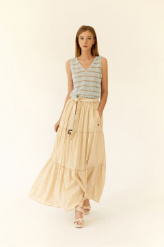 Юбка на каждый день из текстиля, бежевый, летняя BURVIN 6893-21 - фото 1