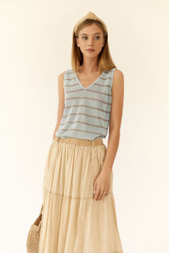 Юбка на каждый день из текстиля, бежевый, летняя BURVIN 6893-21 - фото 2