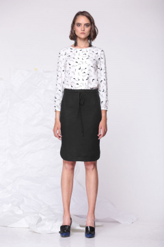 Юбка из ткани с деловым стилем и без подкладки Golden Valley 56167 черный - фото 1