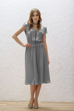 Платье из текстиля в стиле на каждый день серое BURVIN 6266-81 1 - фото 1