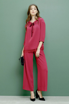 Красные брюки из текстиля для повседневных образов BURVIN 6371-11 2 - фото 1