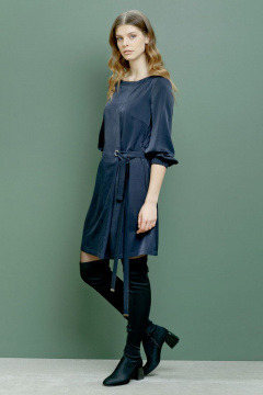 Платье из текстиля в стиле на каждый день синее BURVIN 6424-81 - фото 1