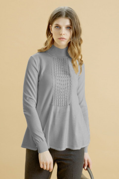 На каждый день серый джемпер из трикотажа BURVIN 6508-78 1 - фото 1