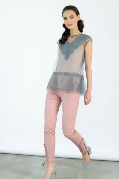 Брюки из текстиля и экокожи с посадкой Regular Fit BURVIN 6685-11 - фото 1