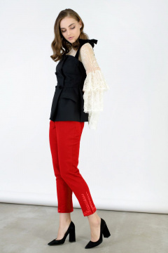 Брюки нарядные из текстиля для круглый год, красные BURVIN 6611-11 1 - фото 1