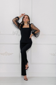 Платье Ольга Стиль Л-102 черный - фото 3