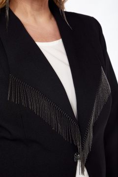 Жакет деловой из шерсти с шалевым воротником Pretty 5115 черный - фото 2