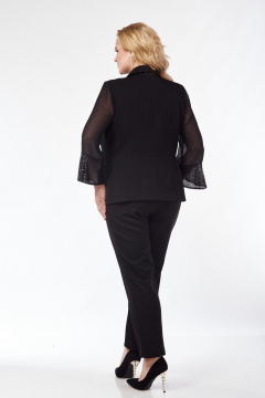 Жакет с пайетками и шифоновой отделкой, демисезон Pretty 5120 черный - фото 3
