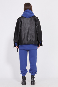 Куртка экокожа утепленная с застежкой на молнию EOLA 2444 черный - фото 2