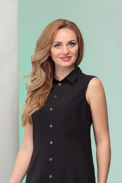 Черное хлопковое платье с приталенным силуэтом Angelina & Сo 343 черный - фото 4