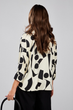 Белая блуза из текстиля с цельнокроенными рукавами ALEZA 1182.1 - фото 4