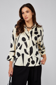 Белая блуза из текстиля с цельнокроенными рукавами ALEZA 1182.1 - фото 2