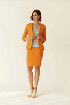 Оранжевая юбка из текстиля, нарядная, длиной 63 см BURVIN 6862-21 2 - фото 3