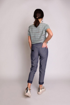 Синие брюки в классическом стиле из джинса для лета BURVIN 6745-11 1 - фото 2