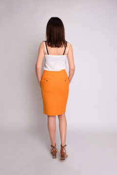 Оранжевая юбка из текстиля, нарядная, длиной 63 см BURVIN 6862-21 2 - фото 2