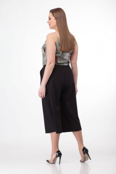 Классические кюлоты из хлопка с застежкой на гульфик Anelli 837 черный - фото 4