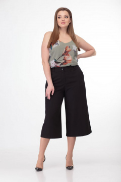 Классические кюлоты из хлопка с застежкой на гульфик Anelli 837 черный - фото 3