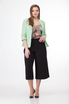 Классические кюлоты из хлопка с застежкой на гульфик Anelli 837 черный - фото 1