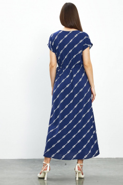 Летнее синее платье с регулируемым шнуром и двойным кроем Femme & Devur 8606 2.33F(170) - фото 4