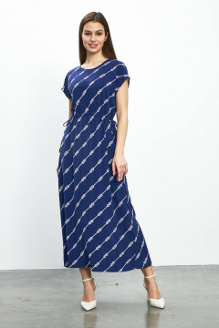 Летнее синее платье с регулируемым шнуром и двойным кроем Femme & Devur 8606 2.33F(170) - фото 1