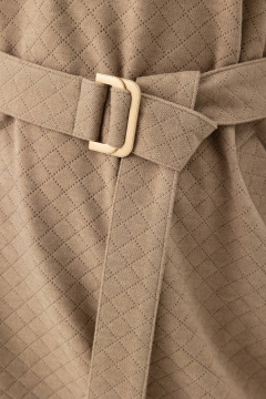 Бежевое трикотажное платье со спущенными рукавами и карманами Femme & Devur 80221 1.29F(170) - фото 5