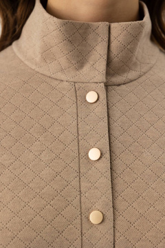 Бежевое трикотажное платье со спущенными рукавами и карманами Femme & Devur 80221 1.29F(170) - фото 4